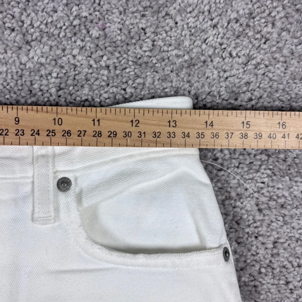 Lucky‎ Brand Drew Mom Jean White Distressed High Rise Button Fly Size 6/28 NEW